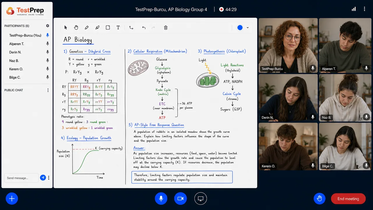 AP Biology group lesson in the TestPrep classroom