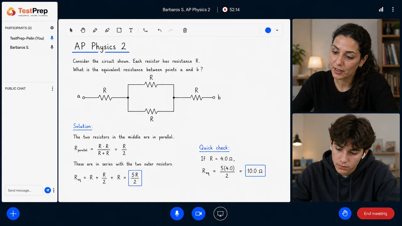 AP Physics 2 1-to-1 lesson in the TestPrep classroom