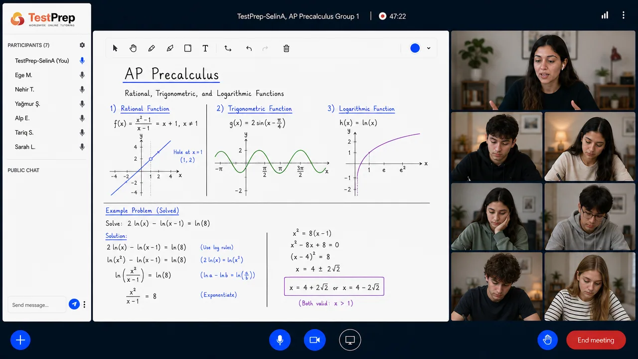AP Precalculus group lesson in the TestPrep classroom