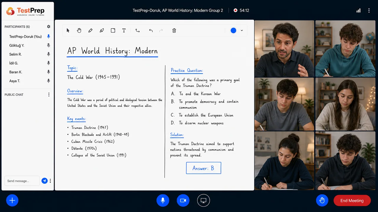 AP World History: Modern group lesson in the TestPrep classroom